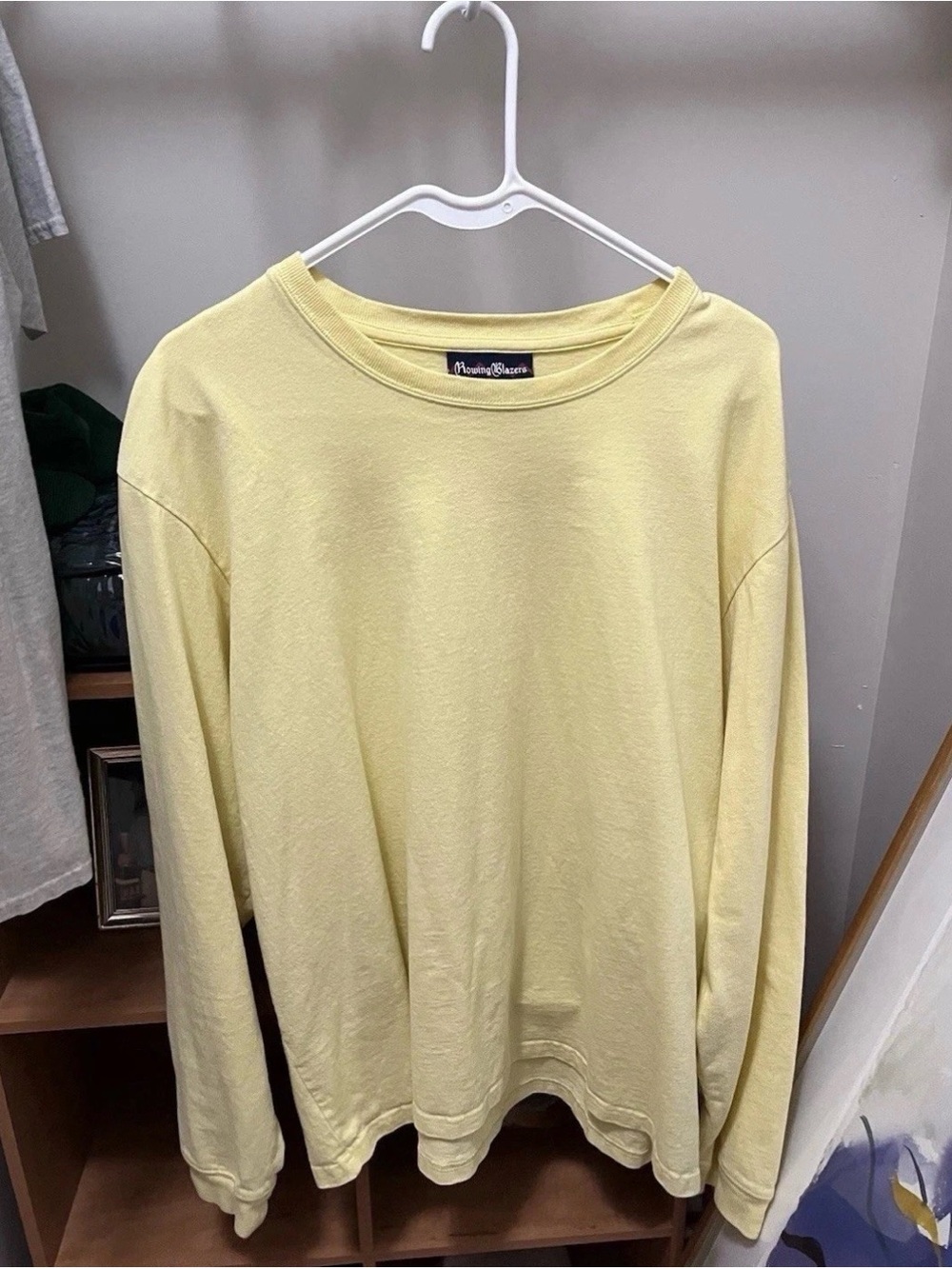 Rowing Blazers Pale Yellow Long Sleeve Crewneck Tee Large- Ametora Fashion -